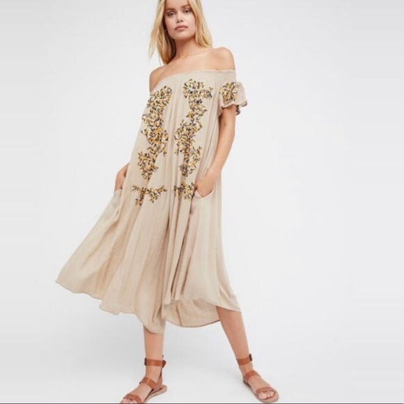 Free People Pants - Free People Embroidered Off Shoulder Jumpsuit S